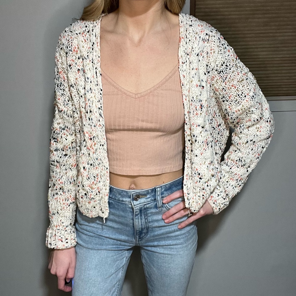 Jessica Simpson Cream Chunky Knit Cardigan